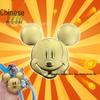 Mickey Mouse Head Pendant Keychain, 20mg Pure Gold, Creative Cartoon Design, Hot-Selling for Car & Phone Accessories.
