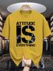 Distressed Attitude Slogan Print Unisexs Crew Neck T Shirt Motivational Letter Graphic Short Sleeve Casual Cotton Daily Tees