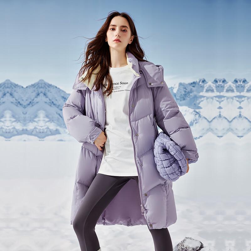 

Женский пуховик средней длины с капюшоном Qiusu Yiren XL