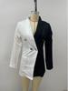 2022 Farbblock-Naht V-Ausschnitt OL Professioneller Cardigan-Blazer
