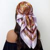 Fashion Square Silk Scarf Women Headband 90*90cm Print Neck Scarfs Office Hair Band Hand Kerchief Female Bandana Headwear