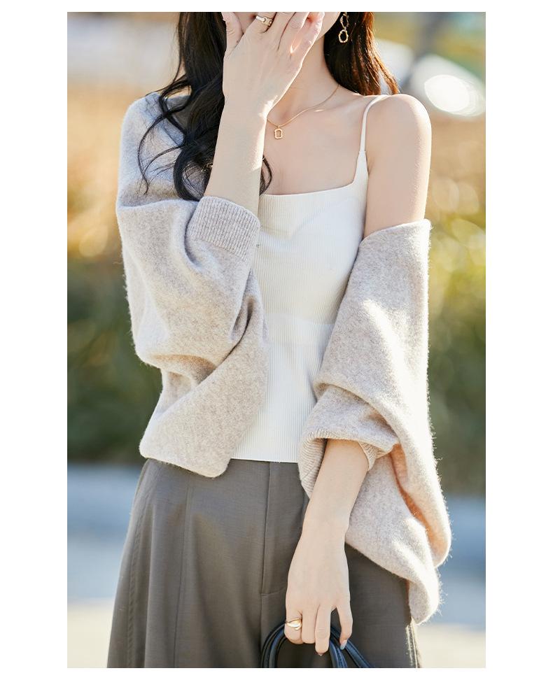 Dense Knit Wool Shawl Cardigan: Women's 2025 Fashion, Dual-Use Scarf and Coat, Spring/Autumn/Winter Style, Loose Fit