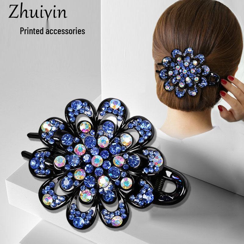 Luxury Korean Rhinestone Hair Claw Clip for Updos