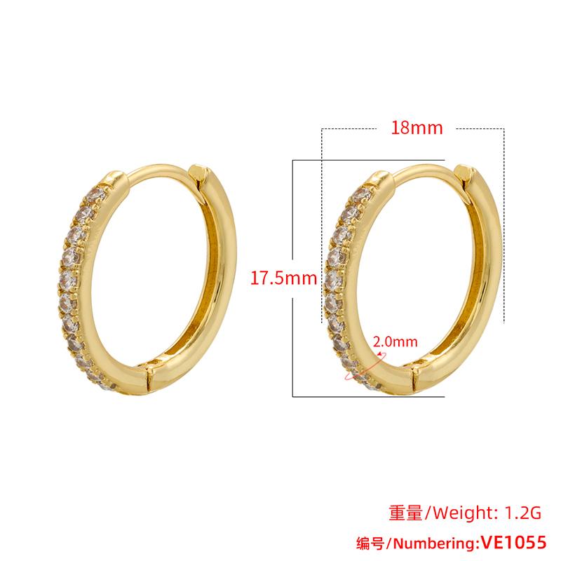 ZHUKOU Classic small hoop earring Cubic zirconia handmade DIY earring clasp hooks Jewelry materials accessories VE1051