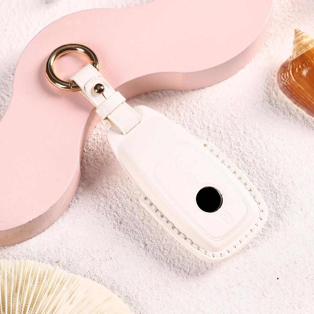 Women's key cover is suitable for Mercedes-Benz key cover Internet celebrities The same leather bow car key cover can be