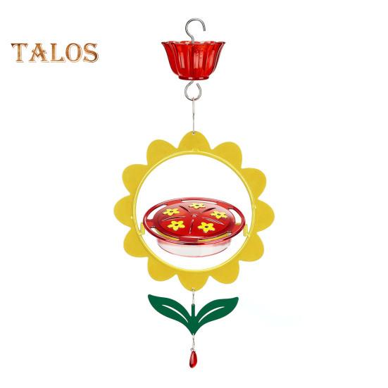 

Кормушка для колибри, подвесная, наружная, цветочный дизайн, кормушка для диких птиц, нектар, ров для муравьев, для декора патио на заднем дворе жёлтый