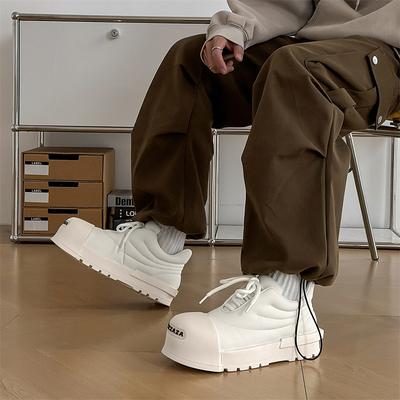Moda Trend Erkek Ayakkabıları Kalın Taban Boy Uzatan Stil Moda Sokak Yürüyüşü Siyah Beyaz Günlük Ayakkabılar Yakışıklı Genç