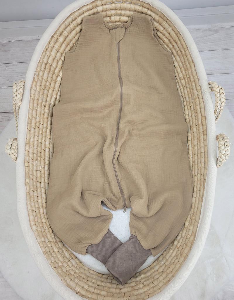 Musselin Schlafsack für Kinder mit Beinen L 9-24 Monate Sommer TOG 1.0 - Kamel