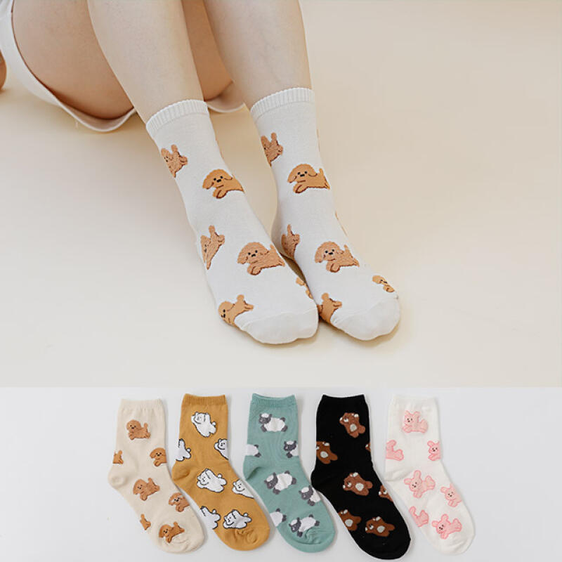 Poggle Animal Women s Socks 5-Pack Set Evenly