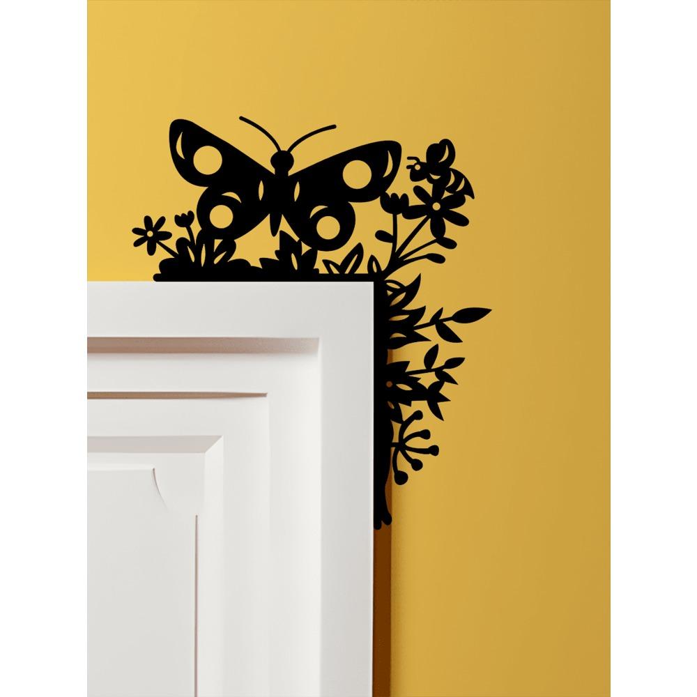 1PC Metal Sleigh Wall Stickers: Door Corner & Party Decor