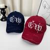 American Street Gothic Embroidered Cotton Baseball Cap With Adjustable Fit For Casual Wear