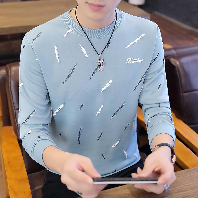 Men Casual Round Neck Long Sleeve Pullover Sweatshirt Daily Leisure Top