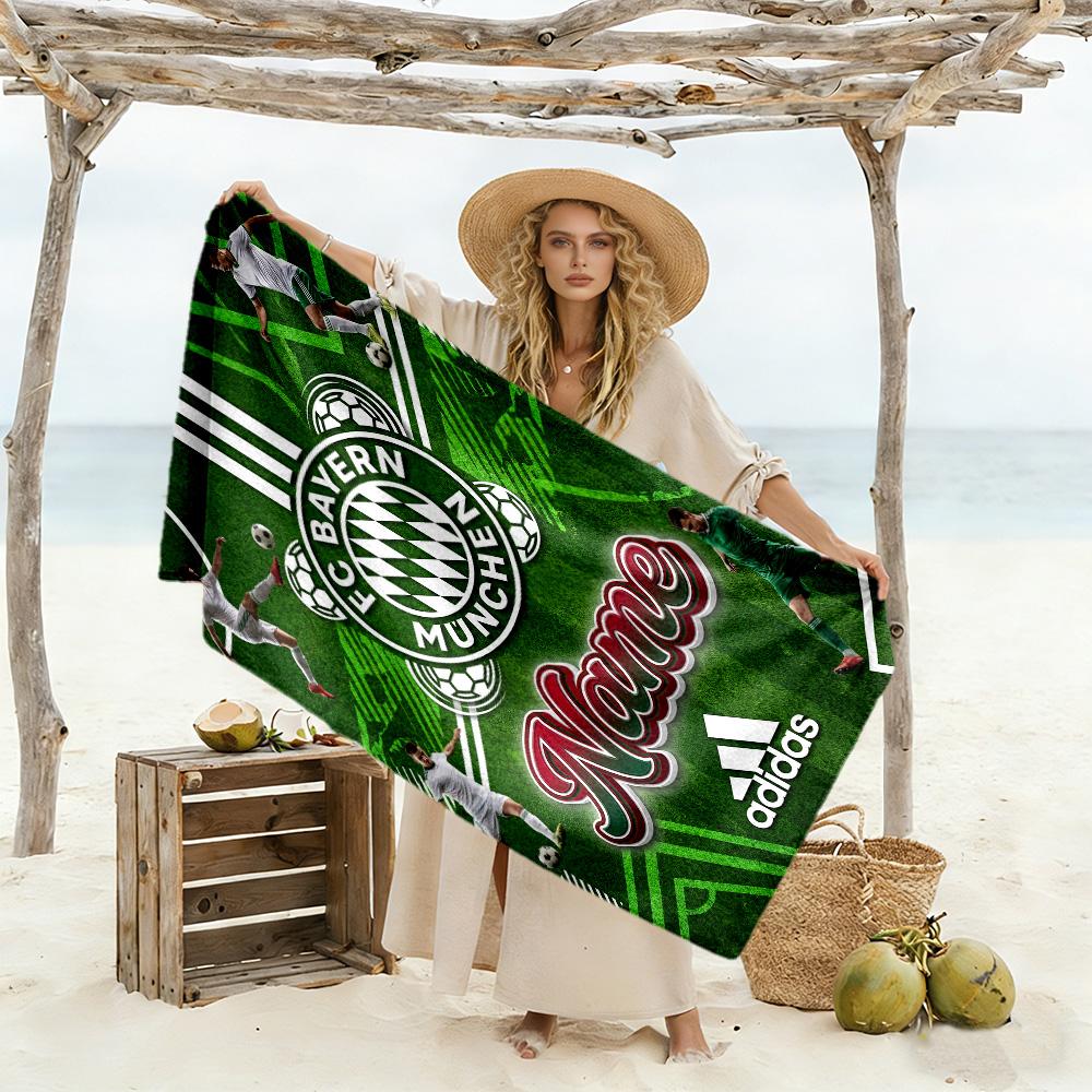 Bayern Munich Fan Gear Personalized Name Beach Towel Soft Durable Quick-Dry Portable for SwimmingBeachCamping Travel Beach AccessoriesGym