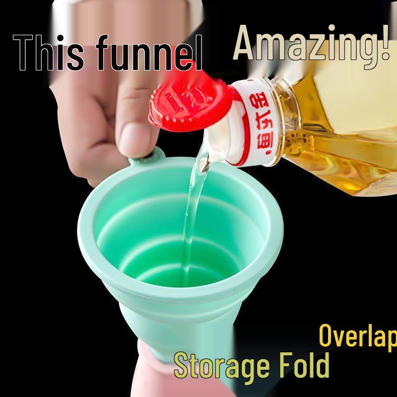 Mini Foldable Silicone Funnel for Household Use
