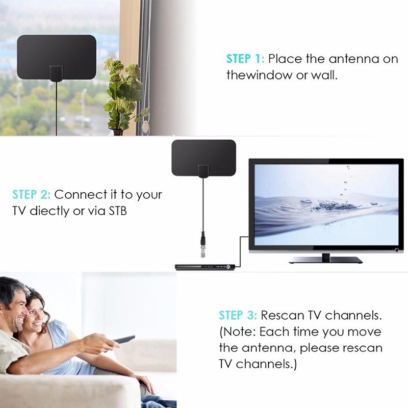 Mini Hd Digital Hdtv Antenna Indoor Tv Antenna Dvb-T2 Signal Receiver Tv Aerial