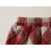 Girls' Woolen Skirt Autumn New Korean Style Red Vintage Plaid A-line Skirt for Young Children