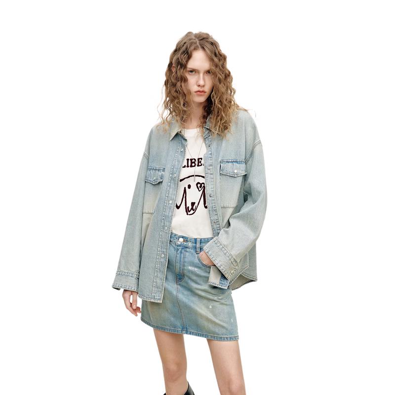 MO&Co. Loose Fit Denim Shirt Jacket S