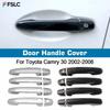 Door Handle Cover For Toyota Camry 30 2002-2006 Gloss Black Chrome Car Trim Styling Accessories Overlay Sticker