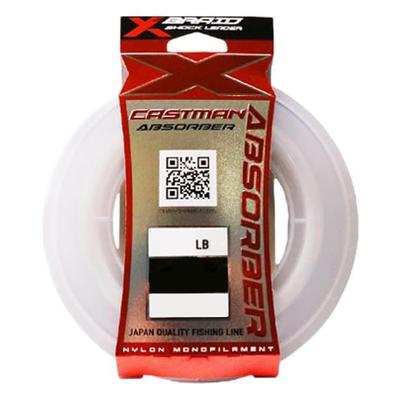 XBRAID Castman Absorber Nylon Leader, Super Fine Clear, 30m, #10 (35lb)