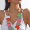 Artistic Handmade Boho Wood Bead Necklace, Exaggerated Oversized Focal Piece for Beach Holiday and Bohemian Vacation Accessory