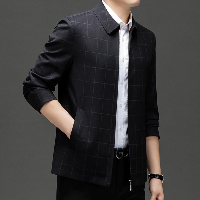 Stylová pánská klopová bunda - Podzim 2025 Business Casual Svrchní oblečení