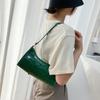 Solid Color Pu Leather Women'S Underarm Bag For Female Retro Casual Shoulder Bag Tote Clutch Purse Banquet Handbag