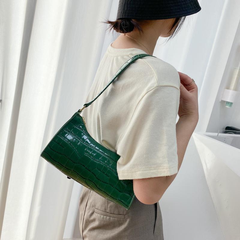Solid Color Pu Leather Women'S Underarm Bag For Female Retro Casual Shoulder Bag Tote Clutch Purse Banquet Handbag