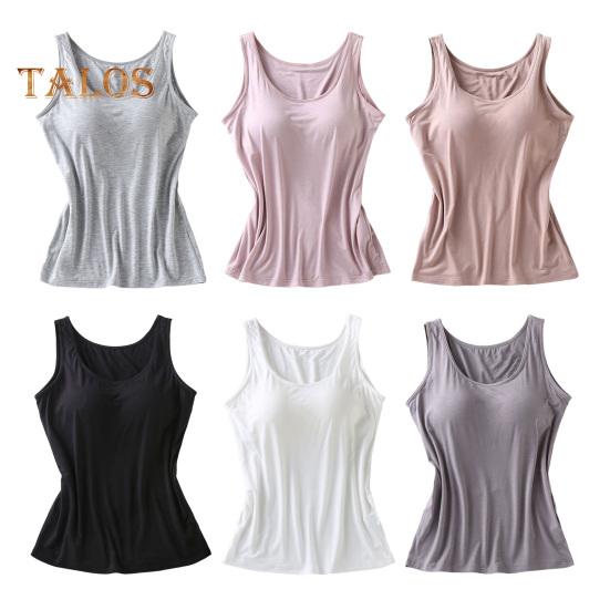 Dámské tílko s vestavěnou policovou podprsenkou, ležérní tílko se širokými ramínky, jógové tričko, letní základní polstrované cvičební spodní prádlo