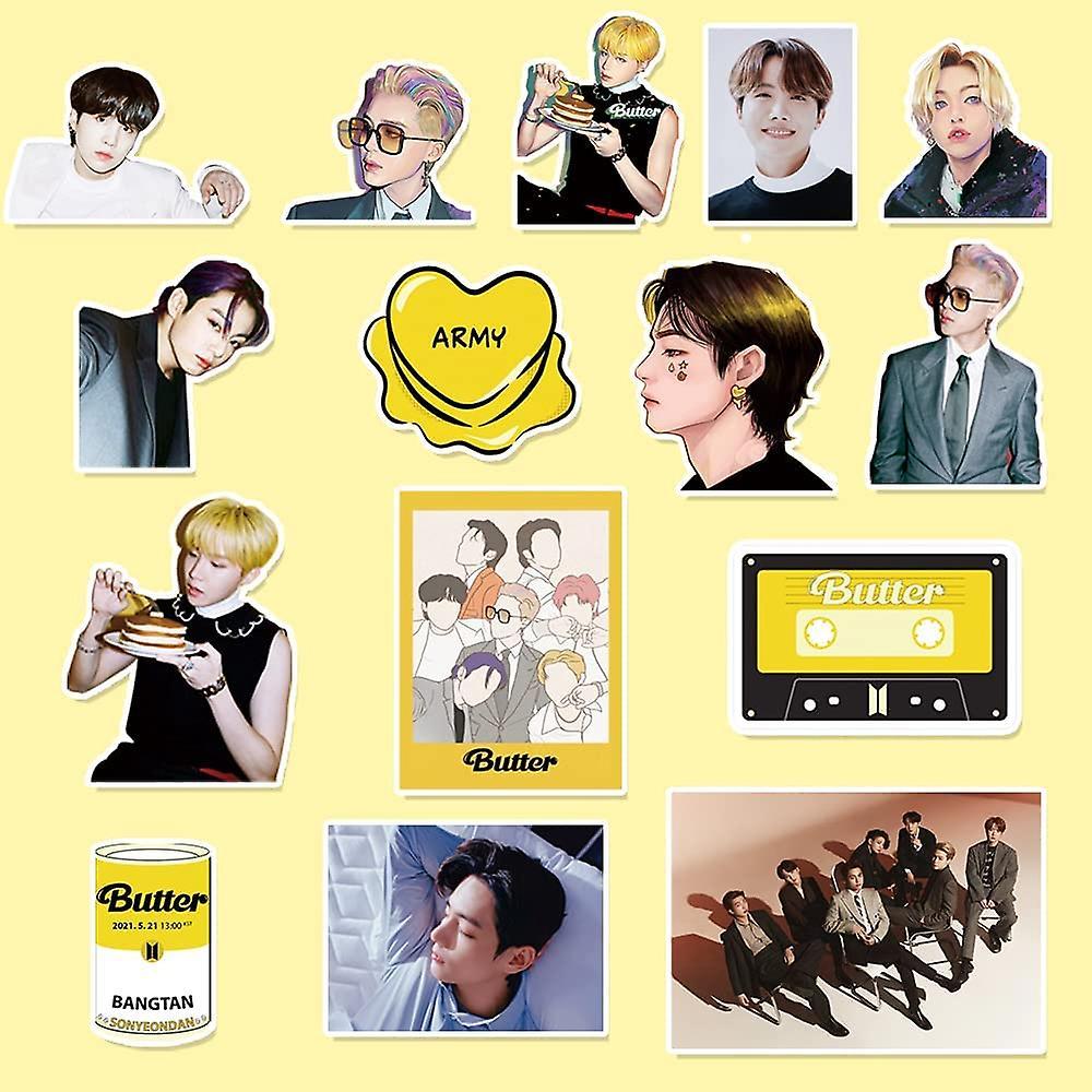 Bangtan Boys Sticker Pack 178Pcs Butter Sticker New Ablum Butter BE Cartoon Waterproof Sticker for Laptop skis BANGTANBOYS Sticker