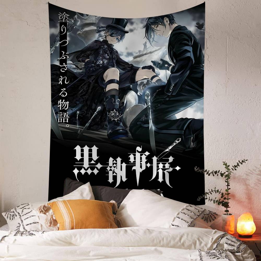 Anime Cool Black BButler Colorful Tapestry Wall Hanging Bohemian Wall Tapestries Mandala Wall Art Decor