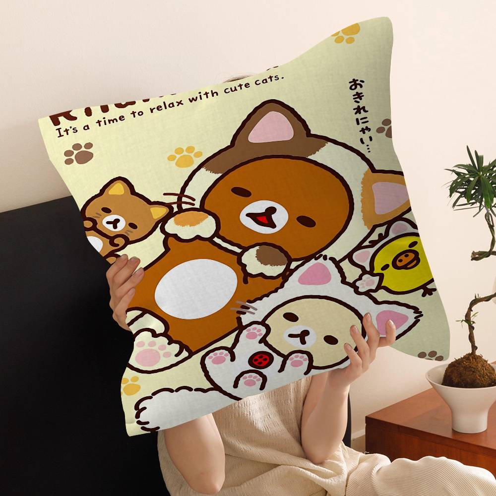 

Cartoon R-Rilakkuma Cushion Cover Pillow Cover Decor Pillowcase Printed Cushion Case For Couch 30cmx30cm