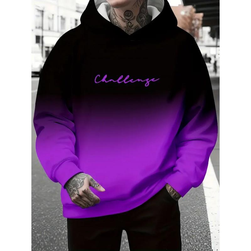3D Digital Print Hooded Sweatshirt Men Loose Fit Casual Wear