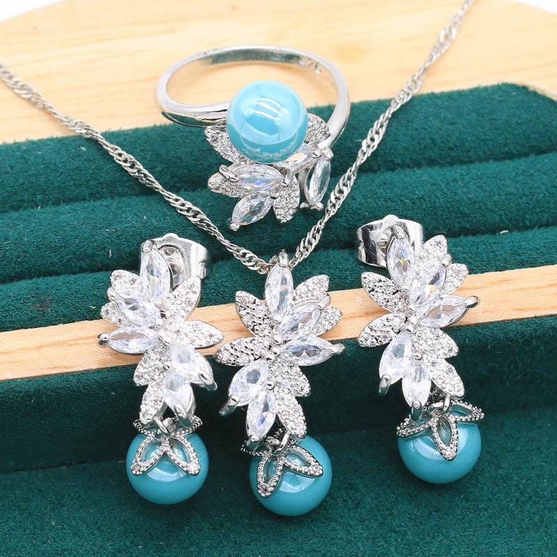 Sweet Romantic Lady Wedding Jewelry Set Light Luxury Quality Jewelry Set