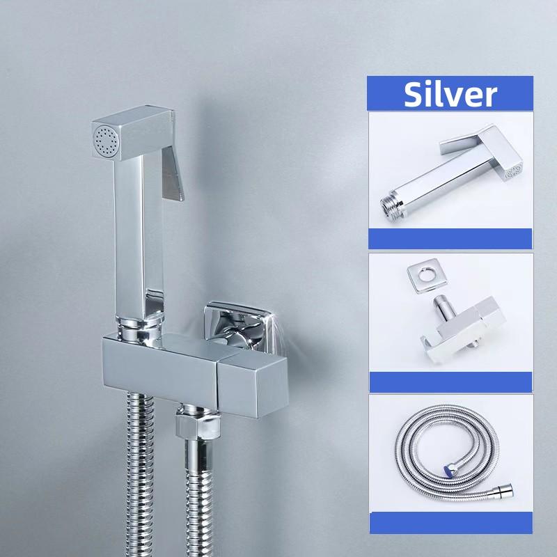 Brass Bidet Faucet Gold/Gun Grey Handheld Toilet Bidet Sprayer Hygienic Set Shower Toilet Single Cold Water Tap Self Cleaning