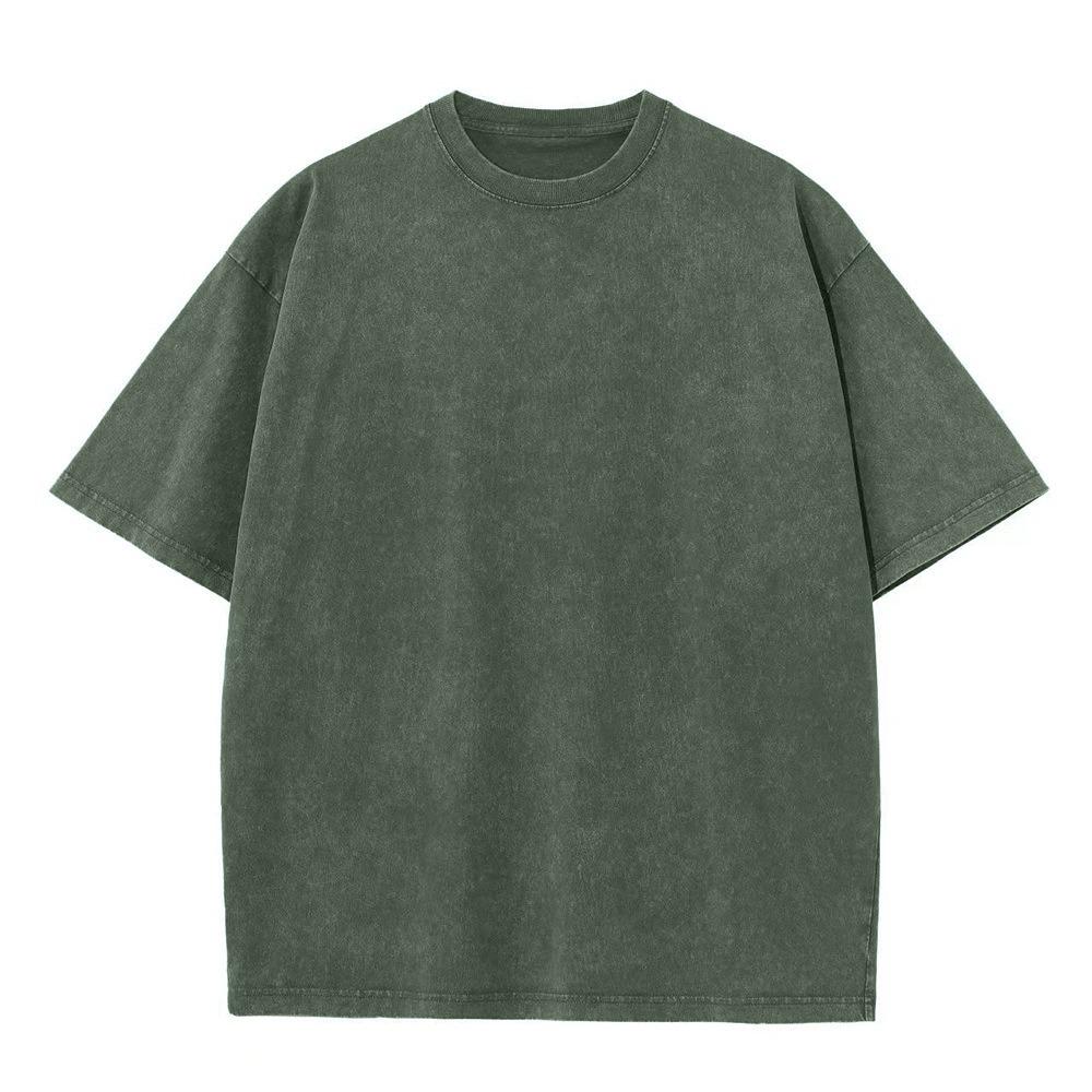 T-shirt Estiva da Uomo Vintage Lavata Oversize Manica Corta Larga Streetwear Top a Manica Corta Maglietta