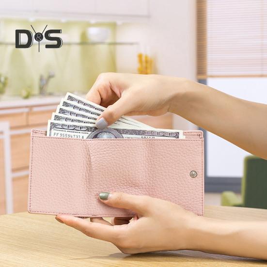

Мини-кошелек из искусственной кожи, кошелек для монет, RFID-блокирующий держатель для карт, прочная строчка, складной чехол для хранения небольших мелочей фиолетовый
