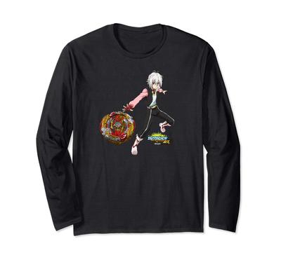 Camiseta de Manga Comprida Beyblade Burst Sparking Vermelha Shu & World Spriggan