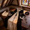 Medieval Vintage Court Dress With Velvet Fabric And Puff Sleeves For Halloween Costume Enthusiasts
