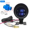 AD Round Led Digital Car Water Temp Gauge  + Voltmeter 2in1 Water Temperature Adapter Moto Volt Meter + Water Temp Sensor 10mm