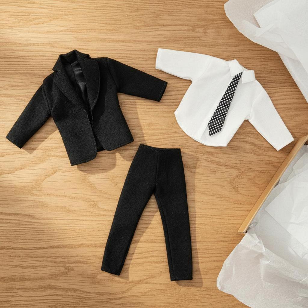 Boneco Masculino Smoking Roupa Completa Casaco Camisa Calças para Festas