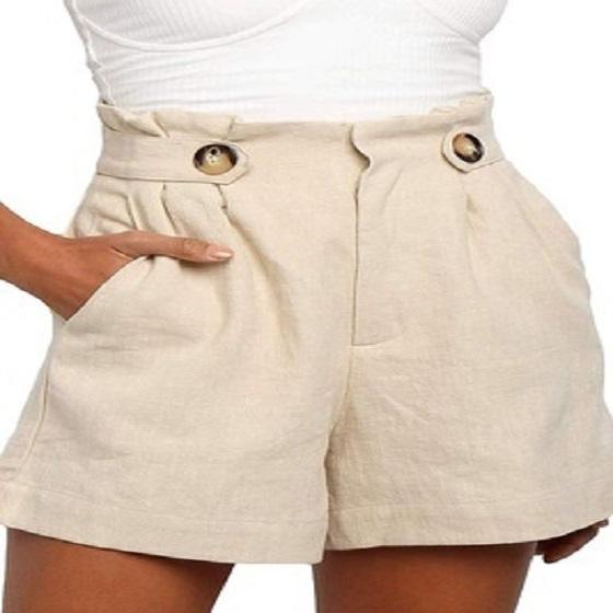 Women's Fashion Solid Summer Shorts Ladies Casual Short Pants Beach Shorts Plus Size