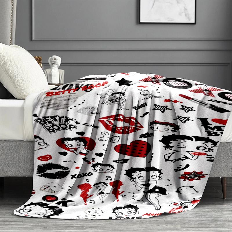Betty Boop Print Blanket - Soft & Comfortable, for Bedroom, Travel, Sofa, Home Decoration - Birthday Christmas Gift for Friend