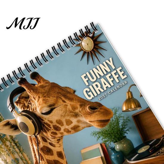 Functional Room Wall Decoration 2027 Funny Giraffe Calendar, Jan.2027-Dec.2027 12-Month Planner, Quirky Animal Calendar with Hilarious Art for