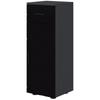 Chipboard Bathroom Cabinet with Drawer and Adjustable Two-Tier 30x30x82cm. Black and Gray