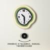 Green Wall Clock Decorative Clock Painted Off-white Frame Ultra-quiet No-punch Wall-mounted Art Decoration