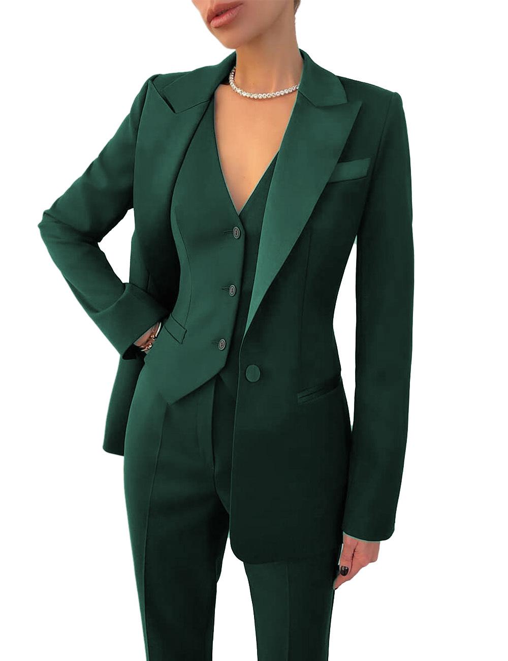 Women s Three-Piece Business Casual Suit - Professional Attire US 8 темно-зеленого