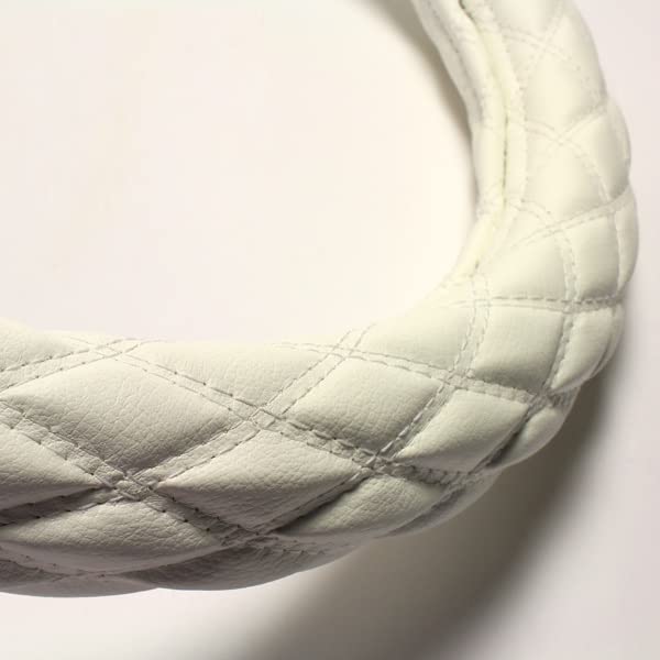 

Azur Soft Leather White Steering Wheel in Extra Thick Steering Wheel Dress Up Your Cover, 2HM, Made Japan, Cover, Car