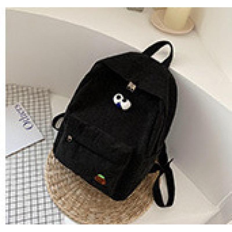 Corduroy Student Backpack With Ergonomic Shoulder Straps For School And Campus Use