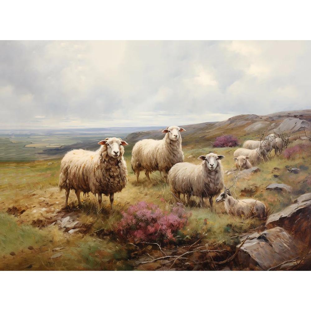 Vintage Country Farmhouse Art Shepherd Elk Hare Lamb Wildlife Poster Canvas Paintings Wall Art Pictures Home