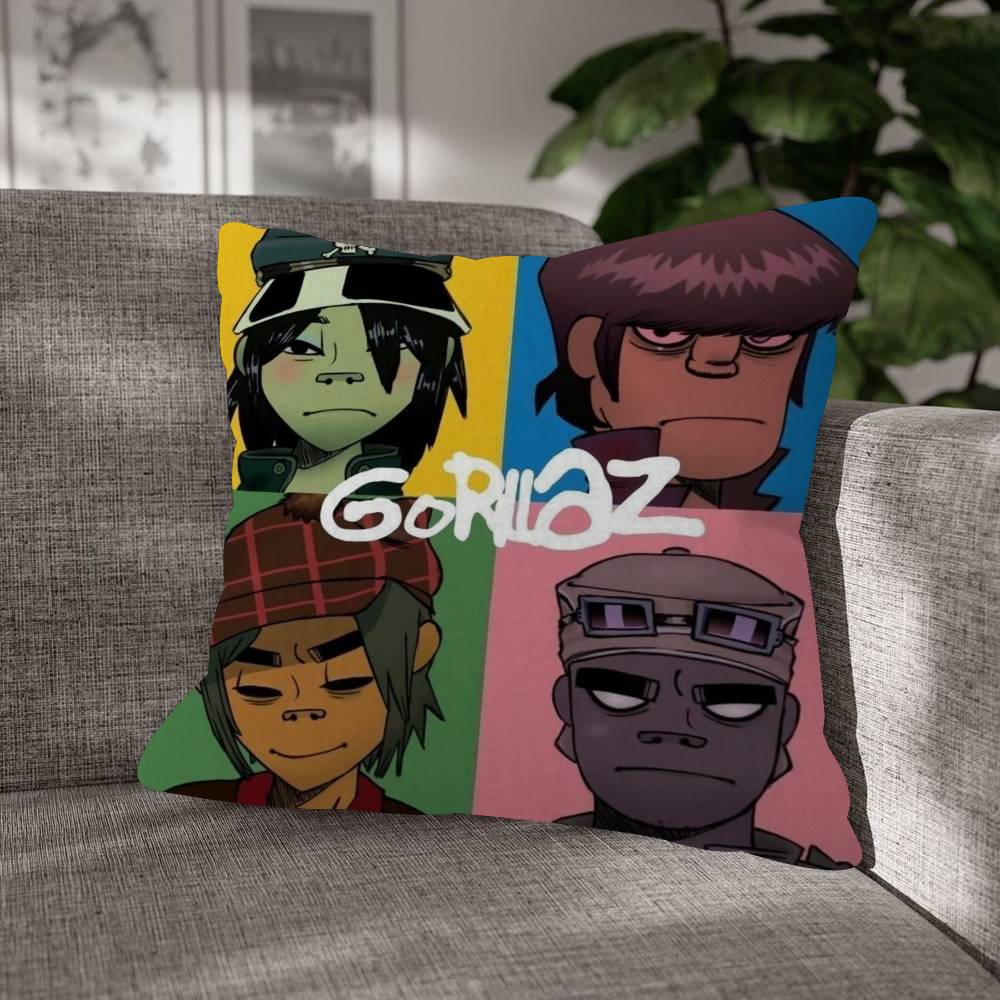 Virtual Singer Gorillaz Band Pattern Cushions Pillowcase Polyester Cushion Cover Throw Pillow Pillowcover Home Car Sofa Decor